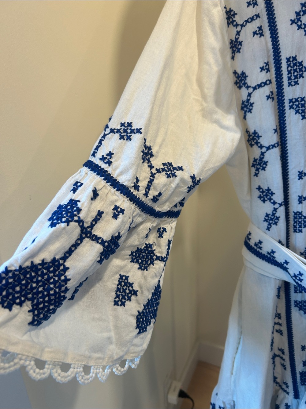 FARM Rio White Mini Dress with Blue Embroidery - Picture 4 of 5